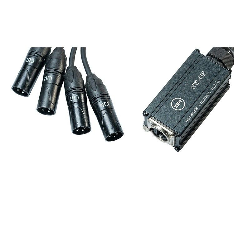 XLR Network Splitter Cable 4 Channel 3-Pin Multi Snake Receiver para Rj45 Single Ethercon Cable