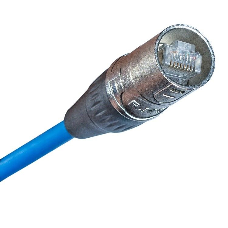 Cabo Ethernet de dados CAT Cabo de correção RJ45 com conector EtherCON Cores azuis blindadas