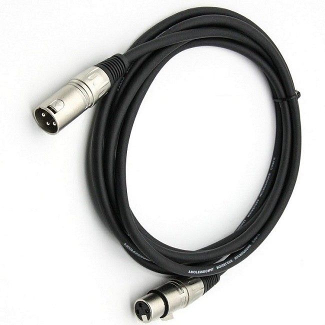 Cabos de microfone XLR de 3 pines de macho para fêmea Cordão de microfone preto