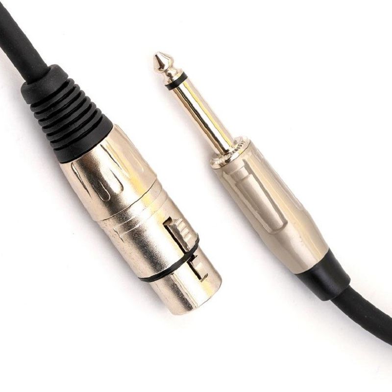 1/4 de polegada Homem para XLR Cordão de microfone feminino preto cabo XLR 10 pés cabo de microfone