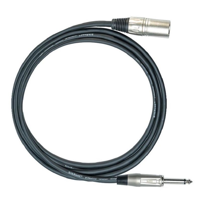 1/4 de polegada Homem para XLR Cordão de microfone feminino preto cabo XLR 10 pés cabo de microfone