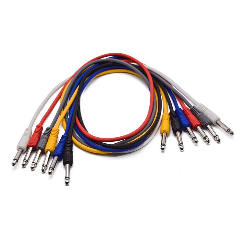 Cabos de guitarra de parche longo colorido de efeito direto para direto