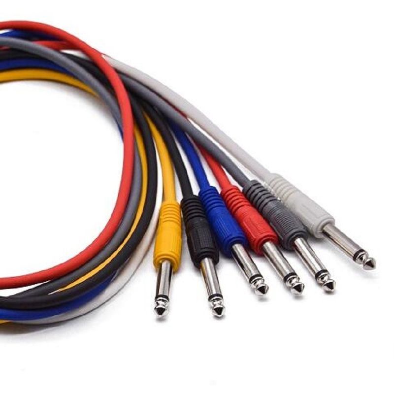 Cabos de guitarra de parche longo colorido de efeito direto para direto