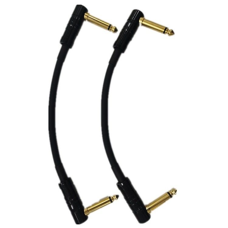 0.6ft cordão de cabo de parche 2 Pcs Pacote 6.35mm Plug angular cabo de instrumento para pedal