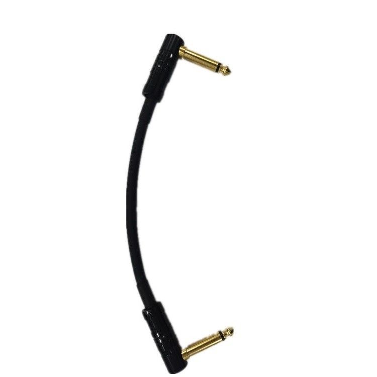 0.6ft cordão de cabo de parche 2 Pcs Pacote 6.35mm Plug angular cabo de instrumento para pedal