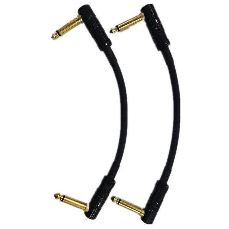 Pequenos cabos de guitarra 2 Pcs Pack 6.35mm Plug angular Guitar Pedal Instrument Cable