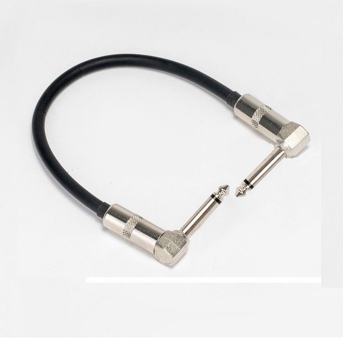 2 Pcs Pack 6.35mm Guitar Patch Cable Guitar Pedal leva ângulo direito para recto