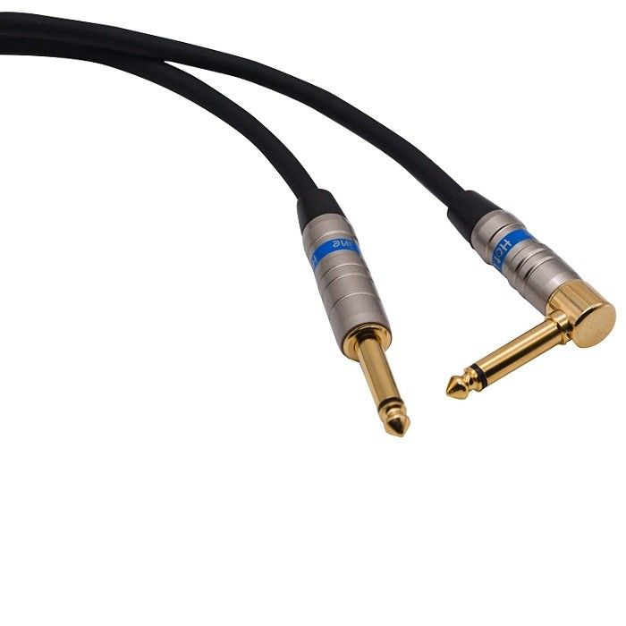 Cabo de instrumento de áudio Amp Cord para baixo guitarra elétrica cabo 1/4 polegada reta para ângulo