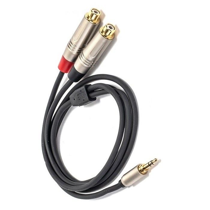 Áudio Y Splitter Cable 3.5mm Stereo para Dual RCA para Mixer de Alta-voz
