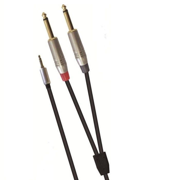 Adaptador de divisor de áudio Y 3,5 mm estéreo para duplo 1/4 polegada para o mixador de alto-falantes