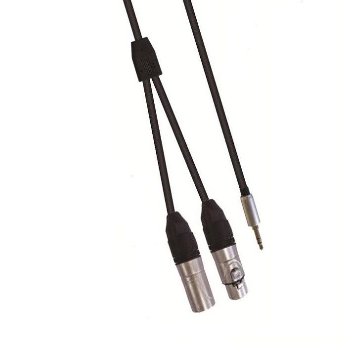 Cabo de áudio 3,5 mm Estéreo para XLR F XLR M Y Splitter Cable para Mixer de alto-falantes