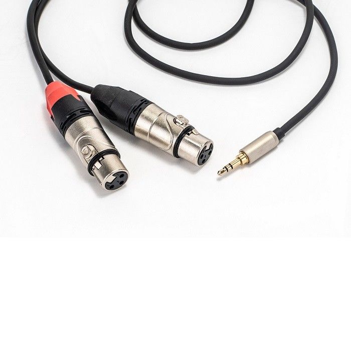 Fêmea Y Splitter Adaptador Cable 3.5mm Stereo para Dual XLR Audio Cable para alto-falante