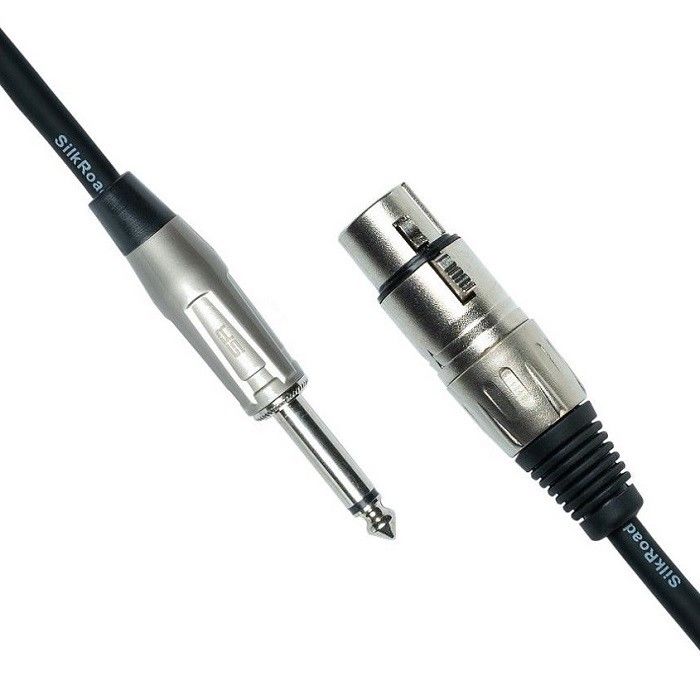XLR Feminino a 1/4 de polegada 6.35mm TS Microfone Cable Micro Cordão Preto XLR Cable 10 ft