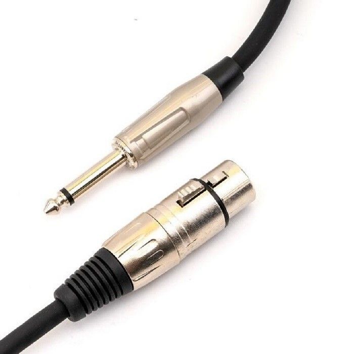 1/4 para XLR Cordão de microfone feminino Cable XLR preto Cable de microfone de 10 pés