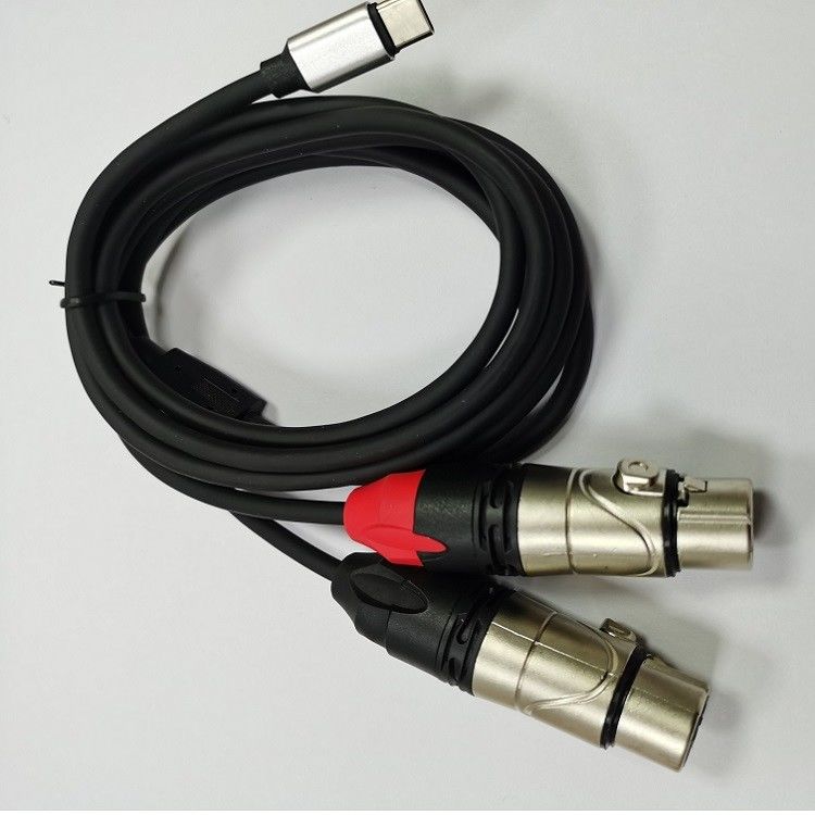 DAC C para Dual XLR Female Audio Cable Y Splitter Inbuilt-in Potente DAC Chip